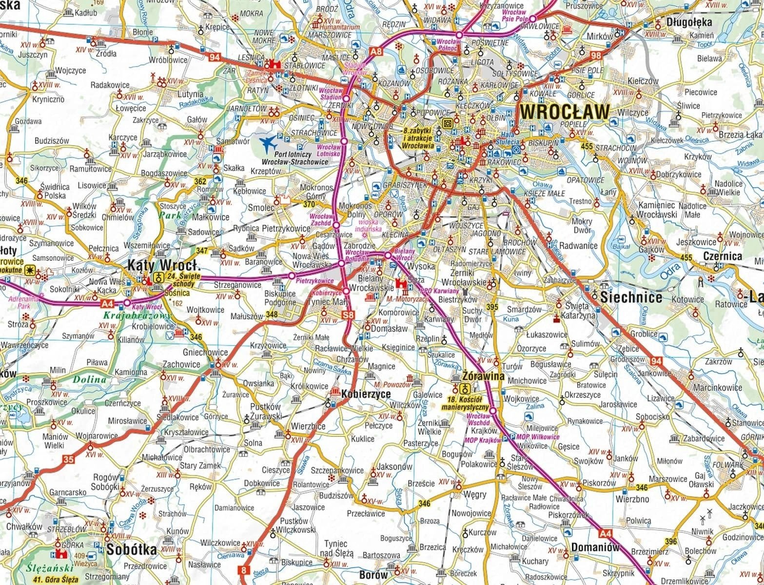 Mapa Wrocławia - obszar działania fundacji